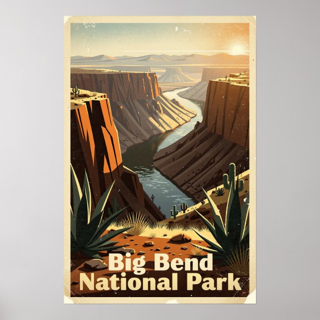 Affiche Parc national de Big Bend Retro (Devant)