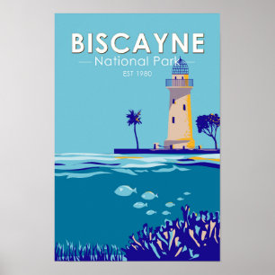 Affiche Parc national de Biscayne, Boca Chita Key Vintage