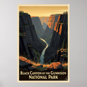 Affiche Parc national de Black Canyon of the Gunnison Rétr