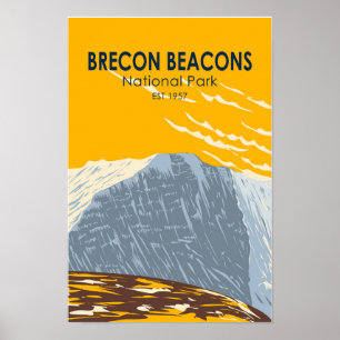 Affiche Parc national de Brecon Beacons au Pays de Galles 