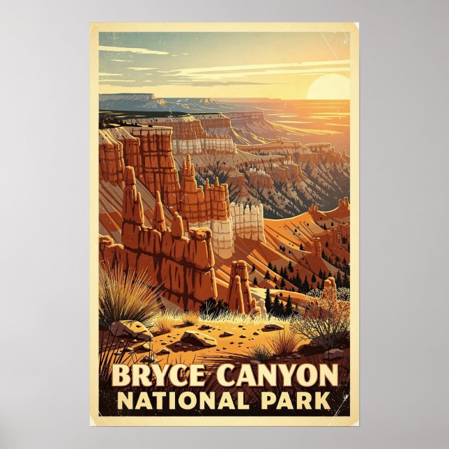 Affiche Parc national de Bryce Canyon Rétro (Devant)
