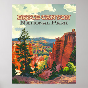 Affiche Parc national de Bryce Canyon Utah Hoodoo Retro