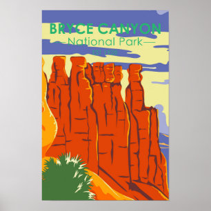 Affiche Parc national de Bryce Canyon Utah Vintage