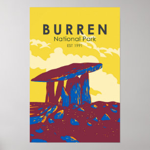 Affiche Parc national de Burren Irlande Voyage Art Vintage