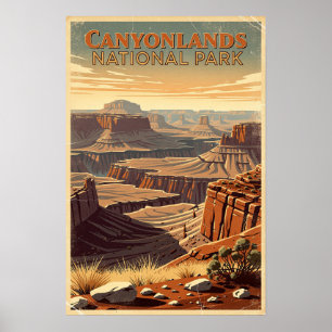 Affiche Parc national de Canyonlands Retro