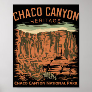 Affiche Parc national de Chaco Canyon Pueblo Indien Nouvea