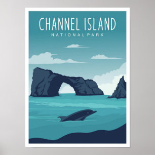 Affiche Parc national de Channel Island Californie Voyage