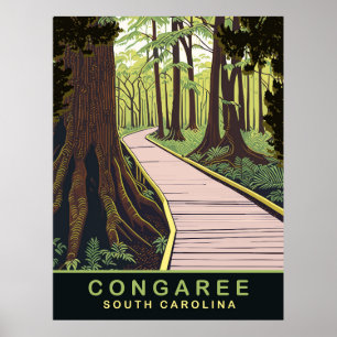 Affiche Parc national de Congaree Caroline du Sud, Voyage