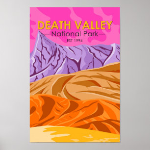 Affiche Parc national de Death Valley Dunes de sable Vinta