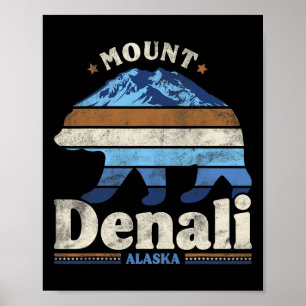 Affiche Parc national de Denali Alaska Randonnée Camping V
