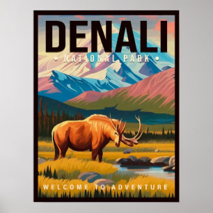 Affiche Parc national de Denali Paysage de la montagne de