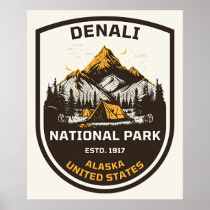 Affiche Parc national de Denali, plein air et nature