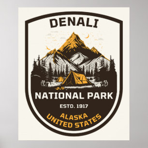 Affiche Parc national de Denali, plein air et nature