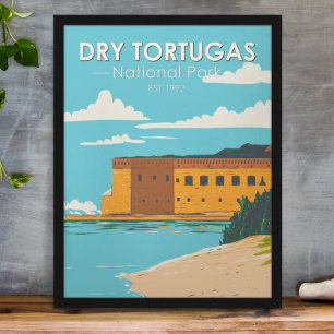 Affiche Parc national de Dry Tortugas Floride Fort Vintage