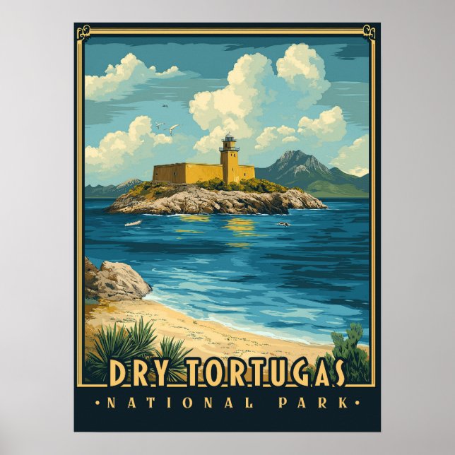 Affiche Parc national de Dry Tortugas - Vintage (Devant)