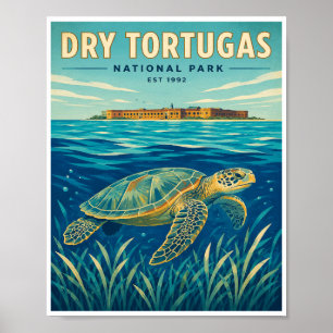 Affiche Parc national de Dry Tortugas Voyage Vintage