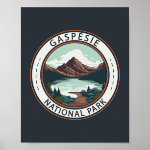 Affiche Parc national de Gaspésie Canada Badge