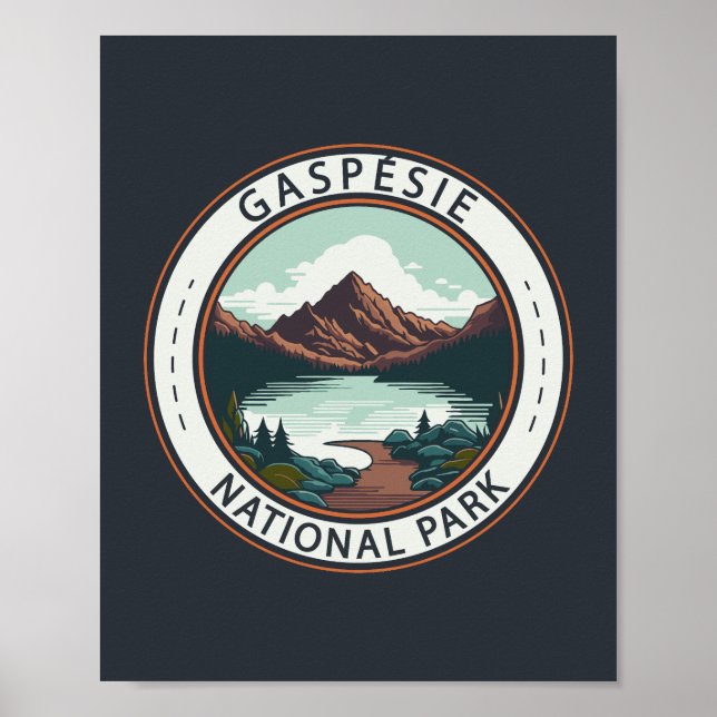 Affiche Parc national de Gaspésie Canada Badge (Devant)