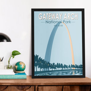 Affiche Parc national de Gateway Arch vintage