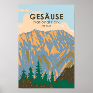 Affiche Parc national de Gesause Autriche Vintage