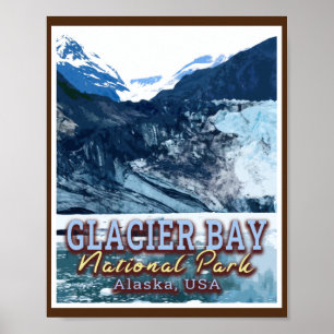AFFICHE PARC NATIONAL DE GLACIER BAY - ALASKA ÉTATS-UNIS