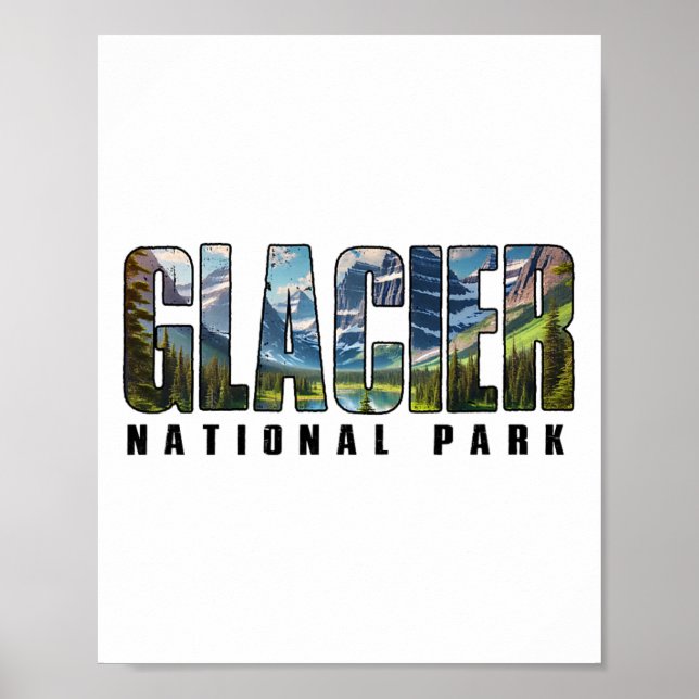 Affiche Parc national de Glacier Rétro Extérieur Randonnée (Devant)