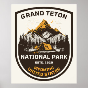Affiche Parc national de Grand Teton Plein air et nature