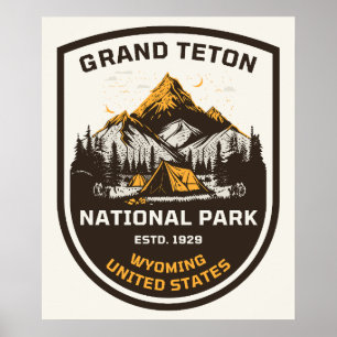 Affiche Parc national de Grand Teton Plein air et nature