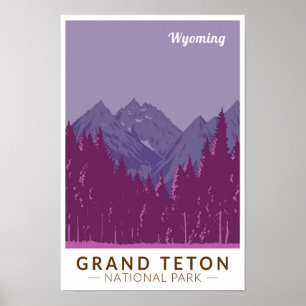 Affiche Parc national de Grand Teton Teton Range Voyage Ar