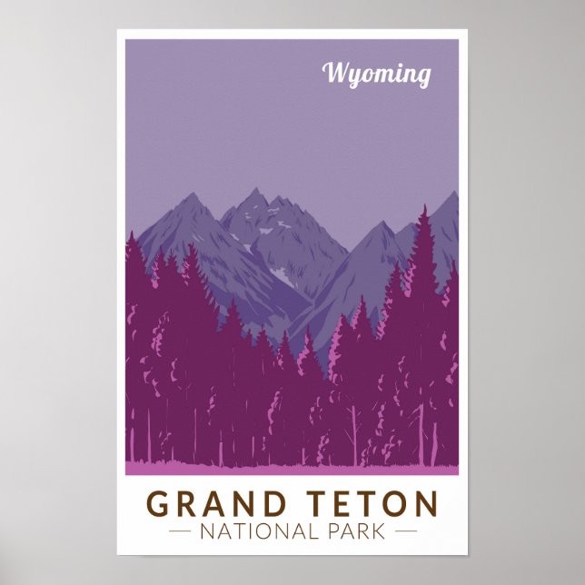 Affiche Parc national de Grand Teton Teton Range Voyage Ar (Devant)