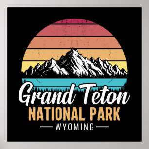 Affiche Parc national de Grand Teton Wyoming États-Unis– 