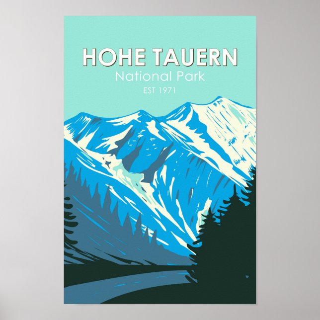 Affiche Parc national de Hohe Tauern Autriche Vintage (Devant)