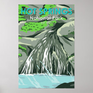Affiche Parc national de Hot Springs Arkansas Vintage