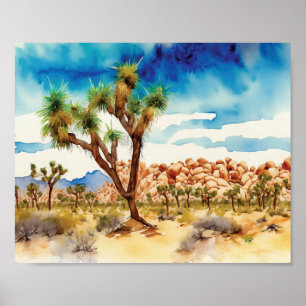 Affiche Parc national de Joshua Tree aquarelle Art