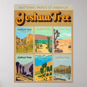 Affiche Parc national de Joshua Tree en Californie monumen