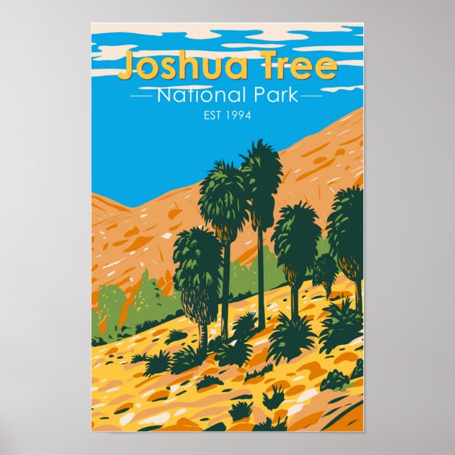 Affiche Parc national de Joshua Tree Fortyneuf Palms Oasis (Devant)