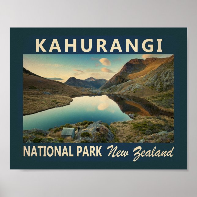 Affiche Parc national de Kahurangi Nouvelle-Zélande Vintag (Devant)