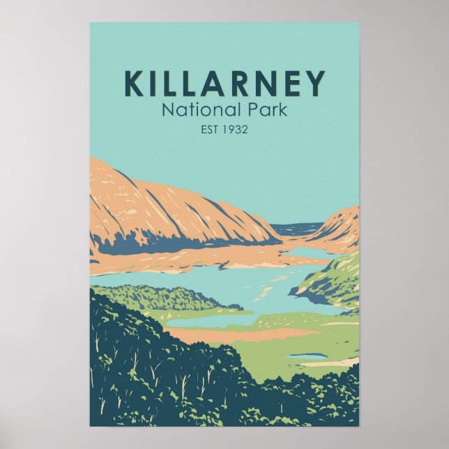 Affiche Parc national de Killarney Irlande Voyage Art Vint (Devant)