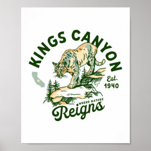 Affiche Parc national de Kings Canyon Californie Art de co