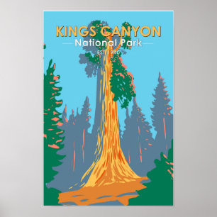 Affiche Parc national de Kings Canyon General Grant Tree