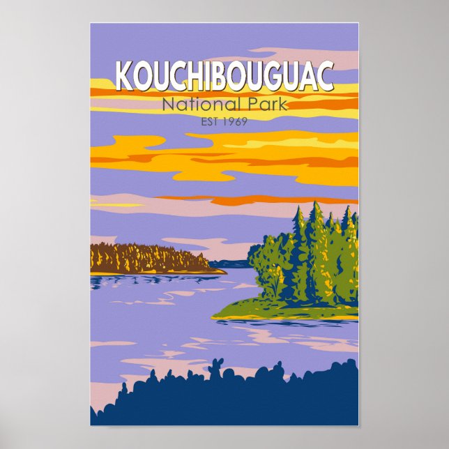 Affiche Parc national de Kouchibouguac Voyage Art Vintage (Devant)