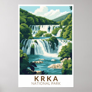 Affiche Parc national de Krka Croatie Illustration Art de