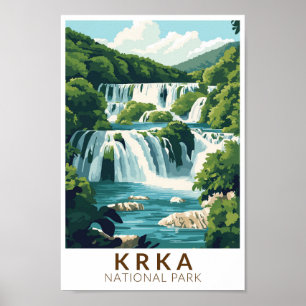 Affiche Parc national de Krka Croatie Illustration Art de 