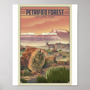 Affiche Parc national de la Forêt Petrifiée Litho