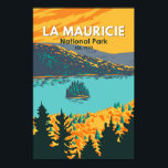 Affiche Parc national de la Mauricie Travel Art Vintage<br><div class="desc">Le parc national de la Mauricie est une conception vectorielle d'art vectoriel. Le parc compte 150 lacs et de nombreux étangs.</div>