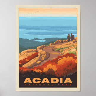 Affiche Parc national de la montagne Cadillac Acadia, mini