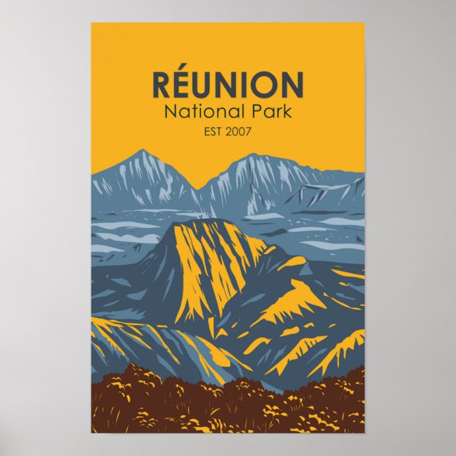 Affiche Parc national de la Réunion Vintage (Devant)
