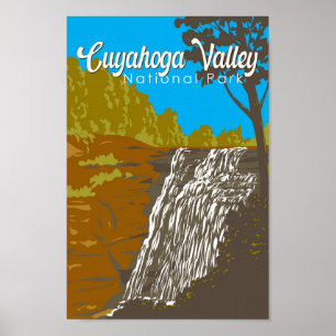 Affiche Parc national de la vallée de Cuyahoga Illustratio