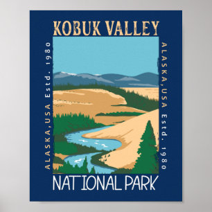 Affiche Parc national de la vallée de Kobuk Alaska Rétro p