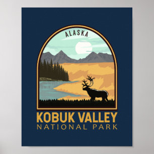 Affiche Parc national de la vallée de Kobuk Emblem Vintage